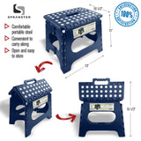 Awesome Folding Step Stool - 11" - Super Strong Sturdy Enough to Hold 300 Lb - Lightweight Foldable Step Stool for Adults and Kids - Opens with one Flip - Great for Kitchen, Bathroom and Bedroom | Blue