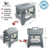 Awesome Folding Step Stool - 11" - Super Strong Sturdy Enough to Hold 300 Lb - Lightweight Foldable Step Stool for Adults and Kids - Opens with one Flip - Great for Kitchen, Bathroom and Bedroom | Dark Grey