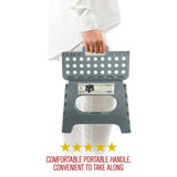 Awesome Folding Step Stool - 11" - Super Strong Sturdy Enough to Hold 300 Lb - Lightweight Foldable Step Stool for Adults and Kids - Opens with one Flip - Great for Kitchen, Bathroom and Bedroom | Dark Grey