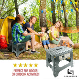 Awesome Folding Step Stool - 11" - Super Strong Sturdy Enough to Hold 300 Lb - Lightweight Foldable Step Stool for Adults and Kids - Opens with one Flip - Great for Kitchen, Bathroom and Bedroom | Dark Grey