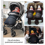 CrocnFrog Baby Stroller Bunting Blanket | Toddler Universal Footmuff Sleeping Bag with Adjustable Side Zips | Green