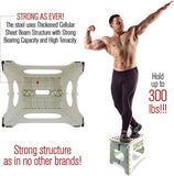 Awesome Folding Step Stool - 11" - Super Strong Sturdy Enough to Hold 300 Lb - Lightweight Foldable Step Stool for Adults and Kids - Opens with one Flip - Great for Kitchen, Bathroom and Bedroom | White