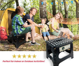 Awesome Folding Step Stool - 11" - Super Strong Sturdy Enough to Hold 300 Lb - Lightweight Foldable Step Stool for Adults and Kids - Opens with one Flip - Great for Kitchen, Bathroom and Bedroom | White