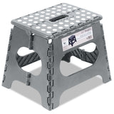 Awesome Folding Step Stool - 11" - Super Strong Sturdy Enough to Hold 300 Lb - Lightweight Foldable Step Stool for Adults and Kids - Opens with one Flip - Great for Kitchen, Bathroom and Bedroom | Light Grey