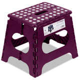 Awesome Folding Step Stool - 11" - Super Strong Sturdy Enough to Hold 300 Lb - Lightweight Foldable Step Stool for Adults and Kids - Opens with one Flip - Great for Kitchen, Bathroom and Bedroom | Burgundy