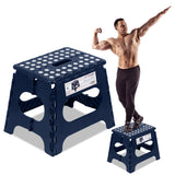 Awesome Folding Step Stool - 11" - Super Strong Sturdy Enough to Hold 300 Lb - Lightweight Foldable Step Stool for Adults and Kids - Opens with one Flip - Great for Kitchen, Bathroom and Bedroom | Blue
