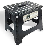 Awesome Folding Step Stool - 11" - Super Strong Sturdy Enough to Hold 300 Lb - Lightweight Foldable Step Stool for Adults and Kids - Opens with one Flip - Great for Kitchen, Bathroom and Bedroom | Black