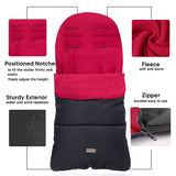 CrocnFrog Baby Stroller Bunting Blanket | Toddler Universal Footmuff Sleeping Bag with Adjustable Side Zips | Red