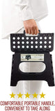 Folding Step Stool Pack of 2 - Contain 11" Black and 11" White Height - Holds up to 300 Lb - The Lightweight Foldable Step Stool is Sturdy Enough to Support Adults