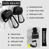 Stroller Hook - Faux Leather Style Stroller Hooks for Hanging Purse, Diaper Bags | Strong and Large Stroller Clips - Perfect Stroller Organizer for Baby Shower Favors or Gifts - Pack of 2