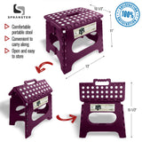 Awesome Folding Step Stool - 11" - Super Strong Sturdy Enough to Hold 300 Lb - Lightweight Foldable Step Stool for Adults and Kids - Opens with one Flip - Great for Kitchen, Bathroom and Bedroom | Burgundy
