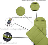 CrocnFrog Baby Stroller Bunting Blanket | Toddler Universal Footmuff Sleeping Bag with Adjustable Side Zips | Green