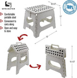 Folding Step Stool Pack of 2 - Contain 11" Black and 11" White Height - Holds up to 300 Lb - The Lightweight Foldable Step Stool is Sturdy Enough to Support Adults
