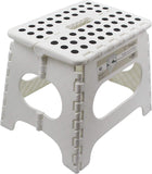 Folding Step Stool Pack of 2 - Contain 11" White and 9" White Height - Holds up to 300 Lb - The Lightweight Foldable Step Stool is Sturdy Enough to Support Adults